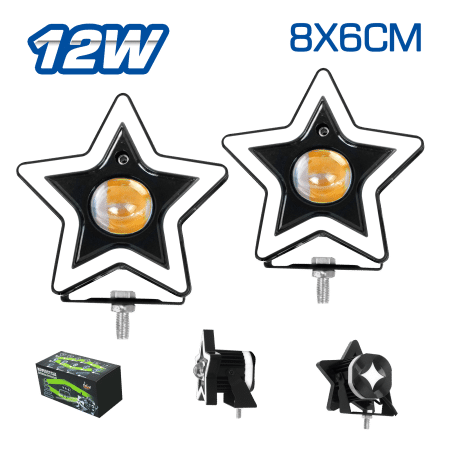 LUZ LED 12W 8X6CM + OJO ANGEL - TYPE-ESTRELLA