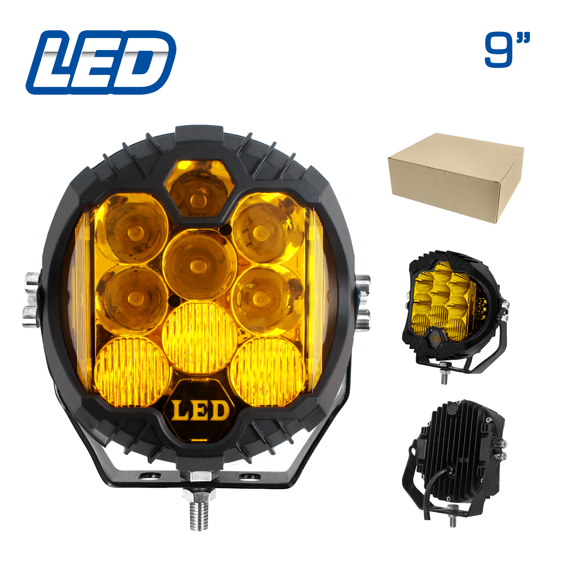 NEBLINERO LED TYPE-V 9'' EXPANSIVA +STROBO - AMARILLO