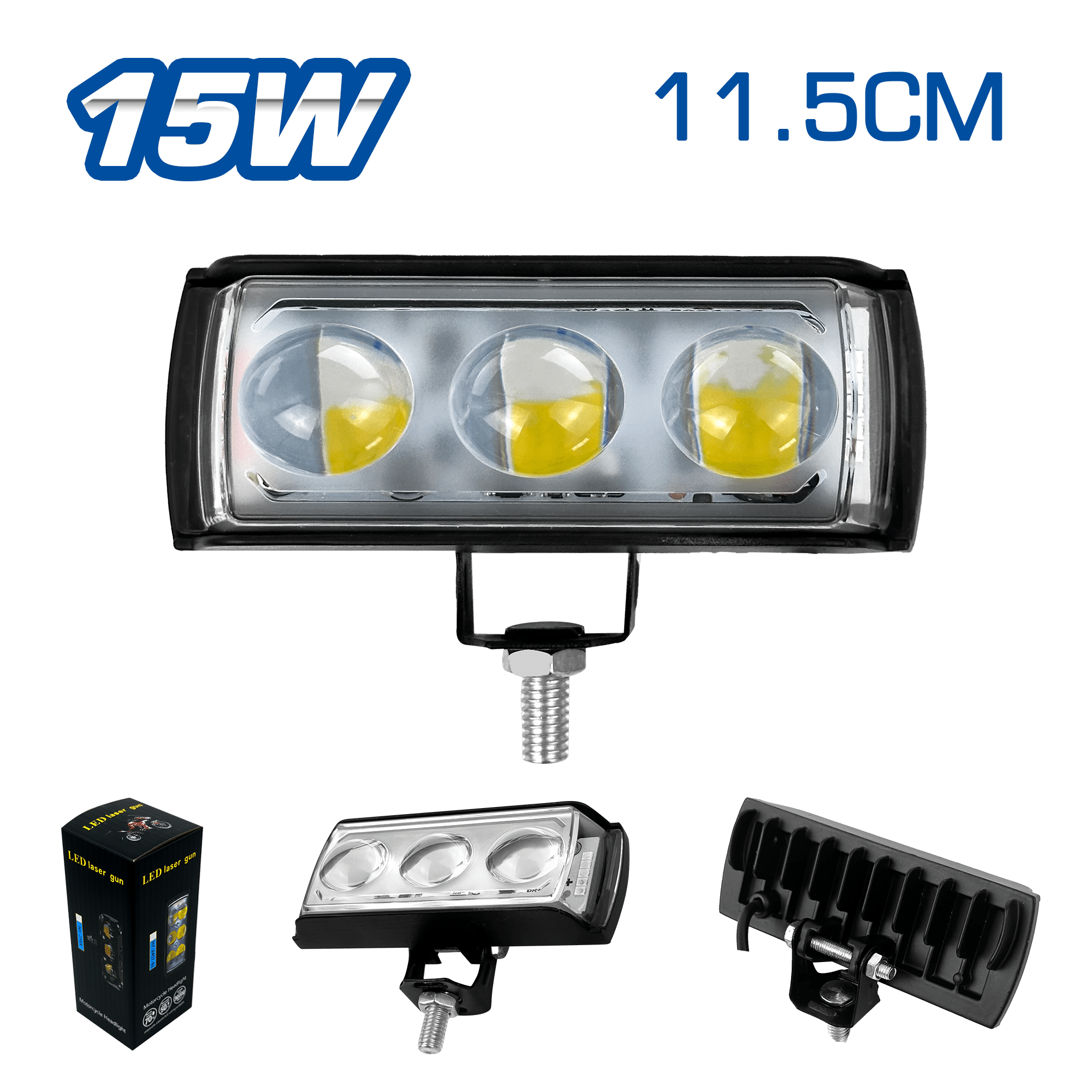 LUZ LEDX3 12-15W 12-85V 11.5CM SUPER BRILLANTE - MOTO