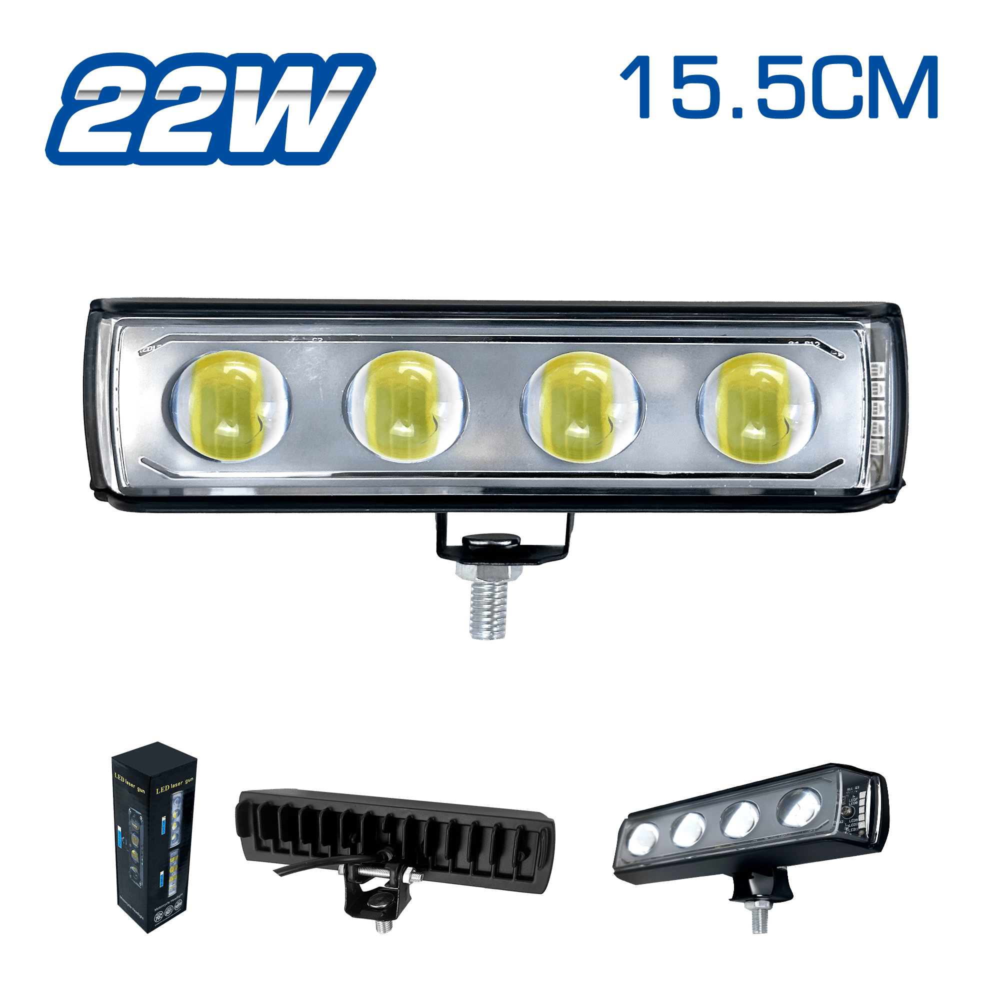LUZ LEDX4 22W 12-36V 15.5CM SUPER BRILLANTE - MOTO