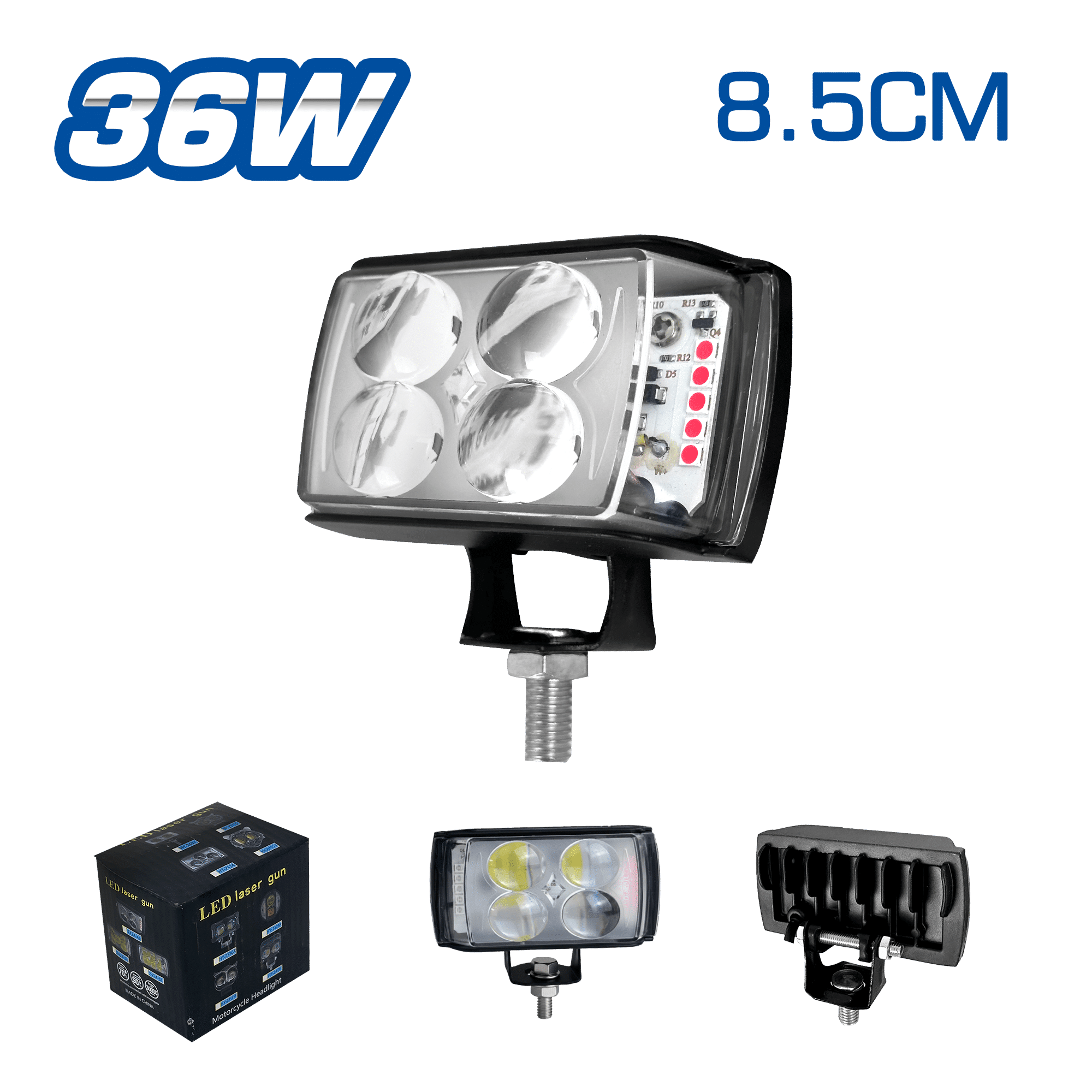 LUZ LEDX4 UNIVERSAL 12W 12-36W 8.5CM SUPER BRILLANTE - MOTO