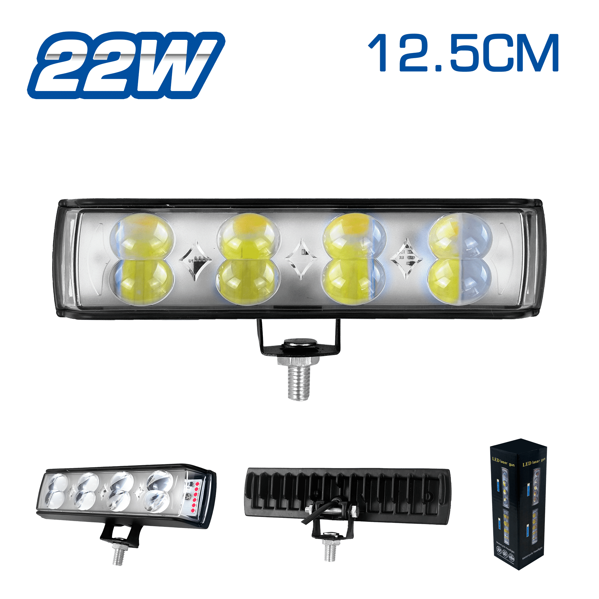 LUZ LEDX8 FOCALIZADO 22W 12-36V 12.5CM - MOTO