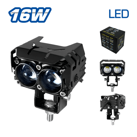 LUZ LEDX2 DEPORTIVA 14-16W 7X4.5CM BLANCO-AMARILLO + STROBO