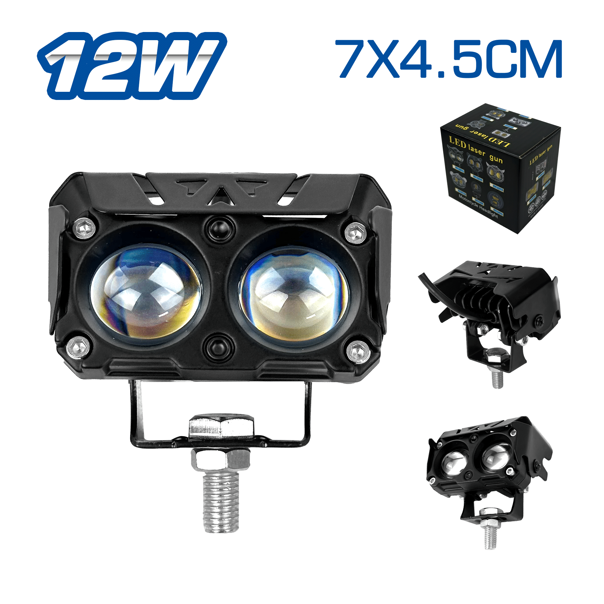 LUZ LEDX2 DEPORTIVA 10-12W 7X4.5CM BLANCO-AMARILLO