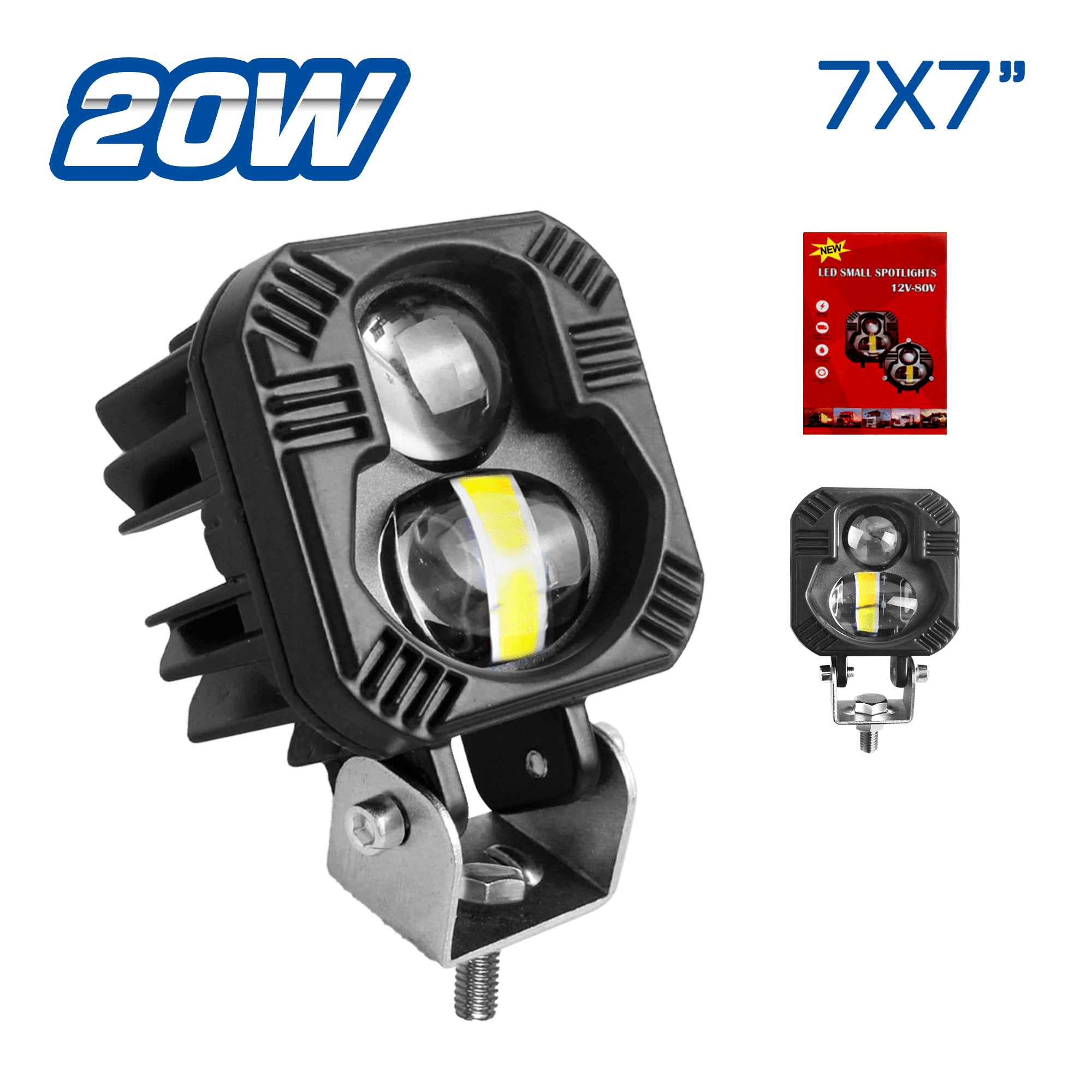 LUZ DE TRABAJO LED 40W RECTANGULAR PLANO 7X7CM