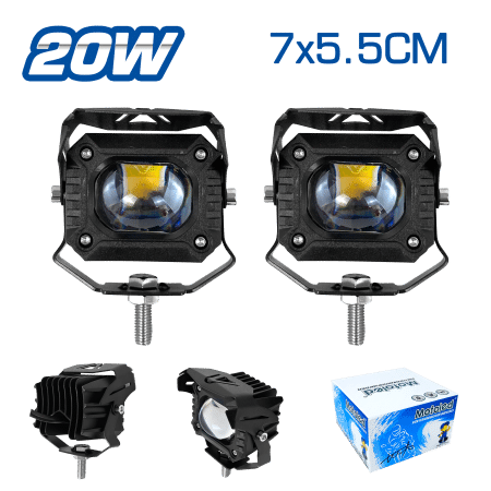 LUZ LED MOTO 20W 7X5.5CM ALUMINIO DEPORTIVO 2PCS/SET