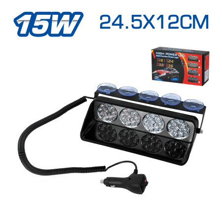 LUZ LED POLICIAL MX4 15W 12V 24.5X12CM ROJO/AZUL C/SWITCH