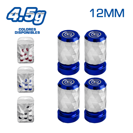 TAPA DE VALVULA DEPOR 12MM 4.5G 4PCS/BOLSA -COLORES
