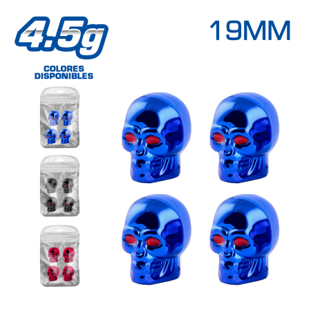 TAPA DE VALVULA DEPOR 19.7MM CRANEO 4PCS/BOLSA -COLORES