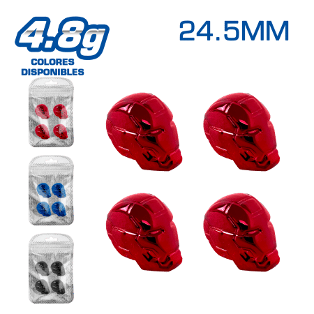 TAPA DE VALVULA DEPOR 24.5MM CASCO 4PCS/BOLSA -COLORES