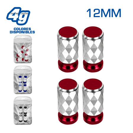 TAPA DE VALVULA DEPOR 12MM TORNASOL 4PCS/BOLSA -COLORES