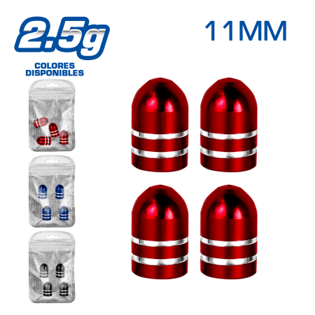 TAPA DE VALVULA DEPOR 11MM BALA 4PCS/BOLSA -COLORES