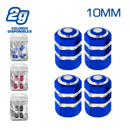 TAPA DE VALVULA DEPOR 10MM EXAG 4PCS/BOLSA -COLORES