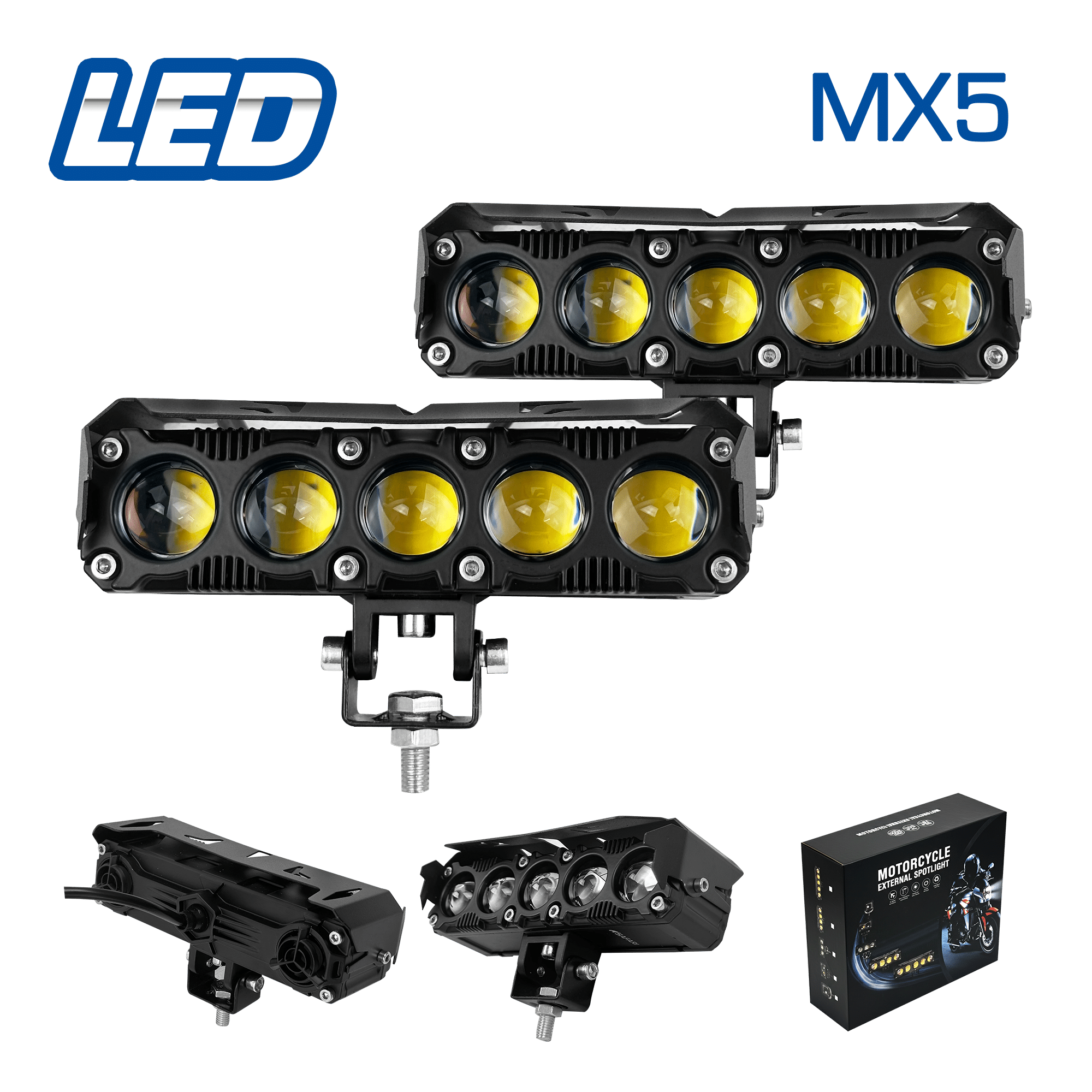 LUZ LED DEPORTIVA MOTO BLANCO AMARILLO MX5
