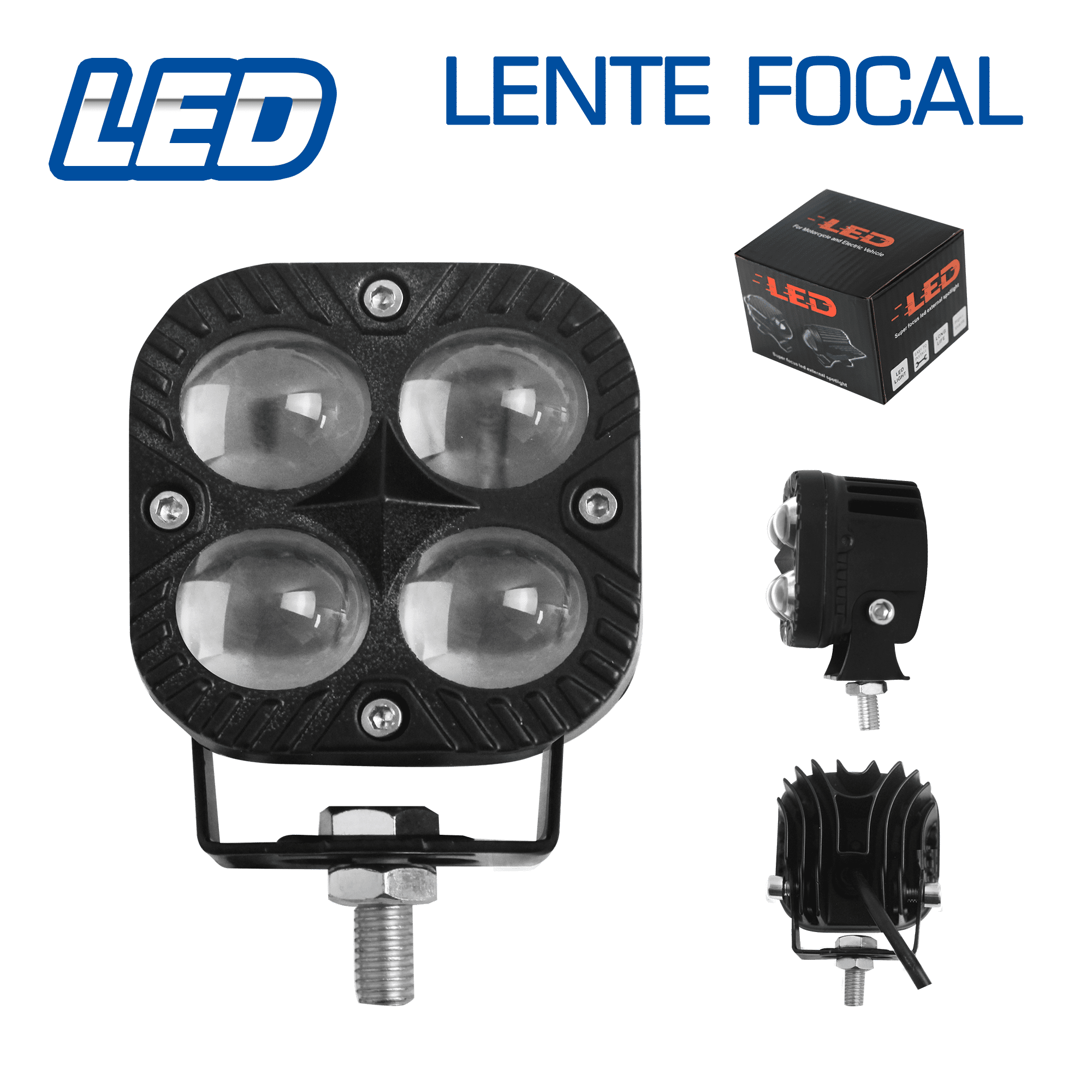 LUZ LED LENTE FOCAL ALTA/BAJA MX4 MOTO TREVOL
