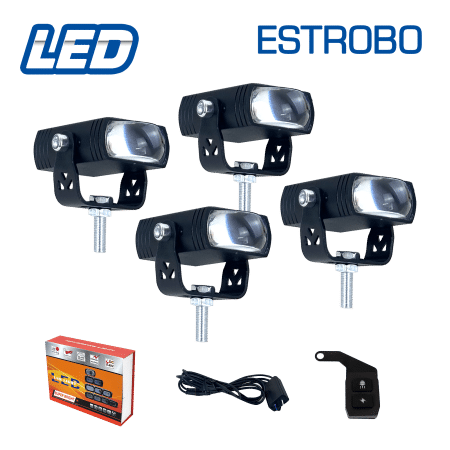 LUZ LED ESTROBO CONTROL INALAMBRICO  4 X LED
