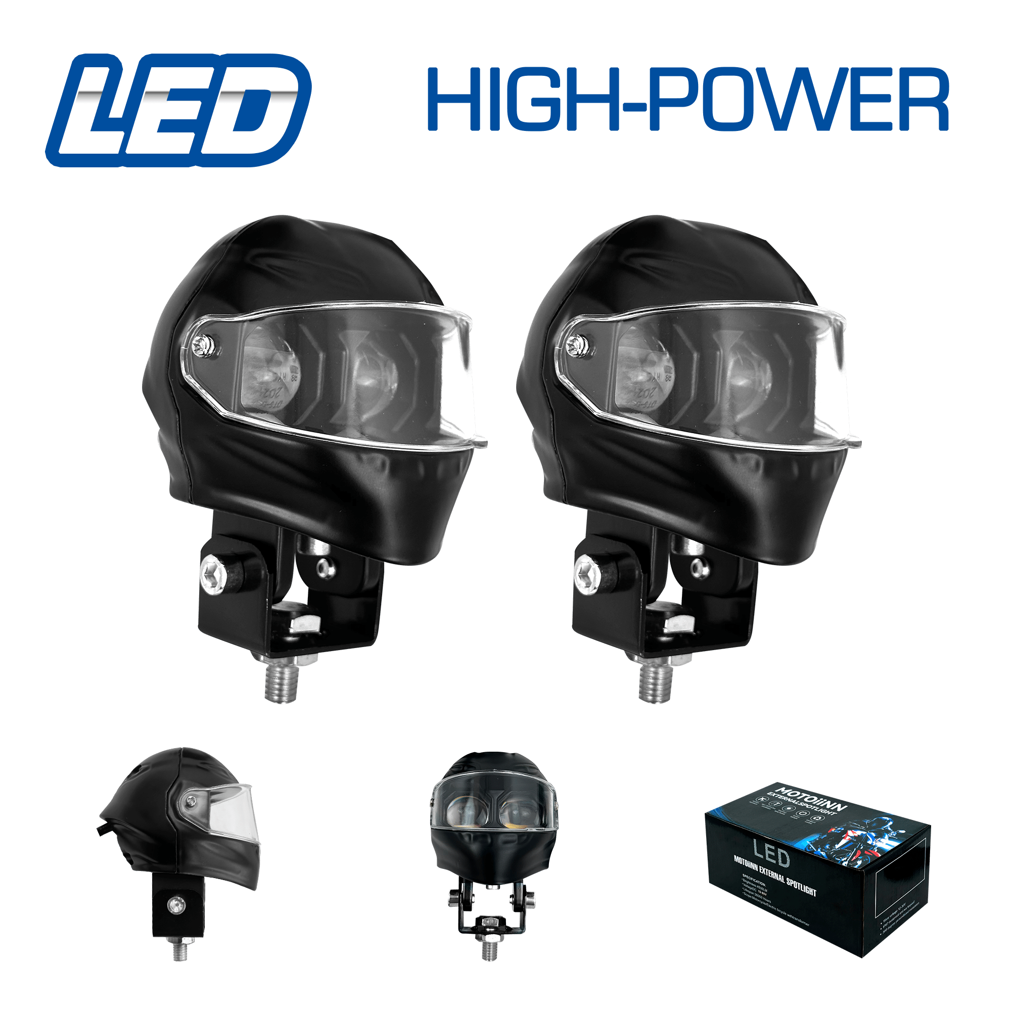 FOCO LED M1 TIPO-CASCO MOTO HIGH-POWER BLANCO/AMARILLO 2PCS