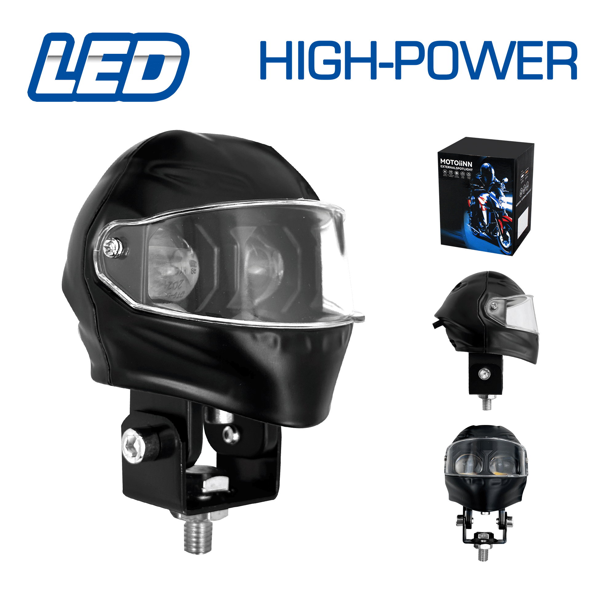 FOCO LED M1 TIPO-CASCO MOTO HIGH-POWER BLANCO/AMARILLO