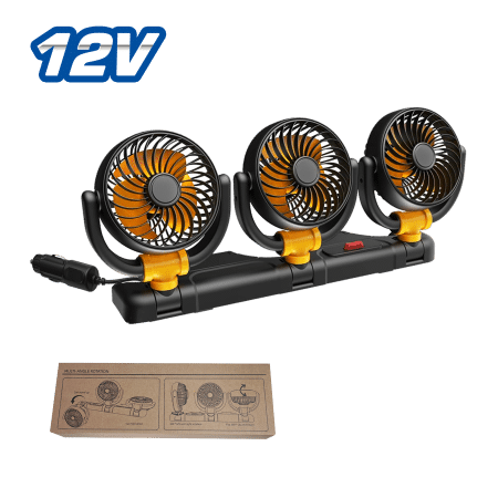 VENTILADOR 12V 12W 4” TRIPLE ALTA VELOCIDAD AMARILLO