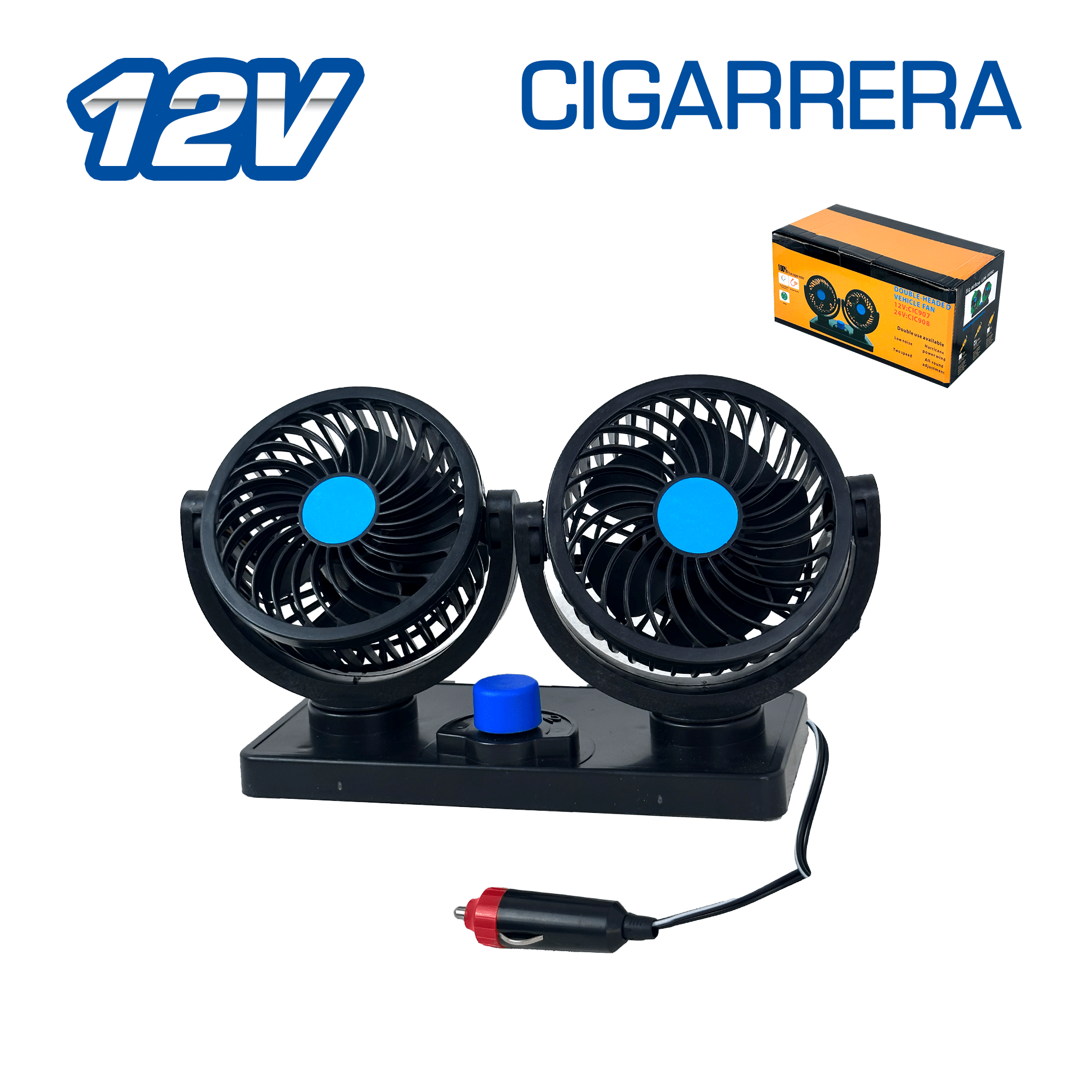 VENTILADOR DUAL 24V CONEX. CIGARRERA
