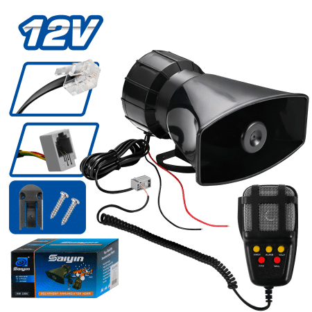 SIRENA POLICIAL MULTI FUNCIONES CON MICROFONO