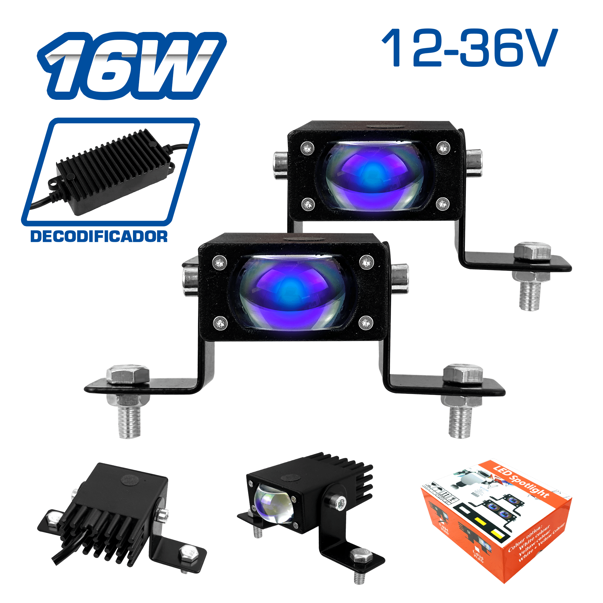 LUZ LED BLUE-FILM 16W 12-36V BLANCO/AMARILLO/MIXTO STROBO MX1