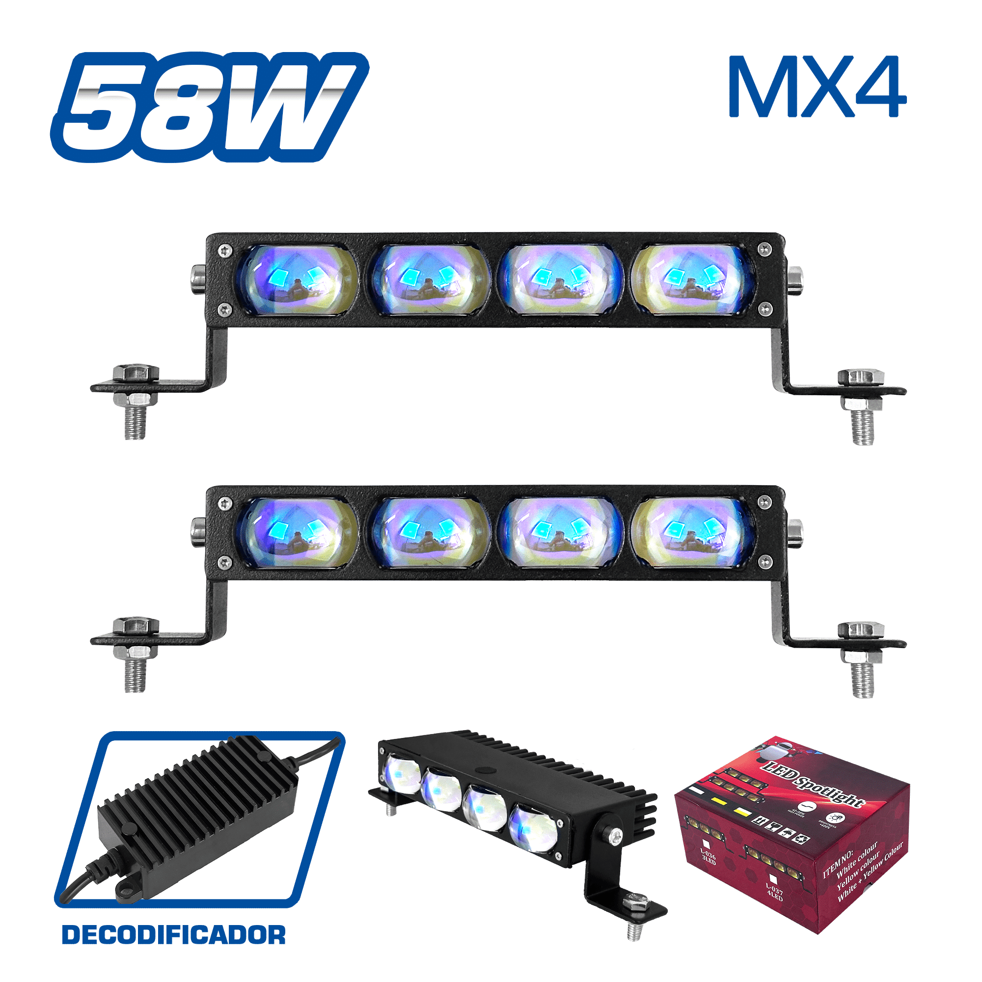 LUZ LED BLUE-FILM 58W 12-36V BLANCO/AMARILLO/MIXTO STROBO MX4