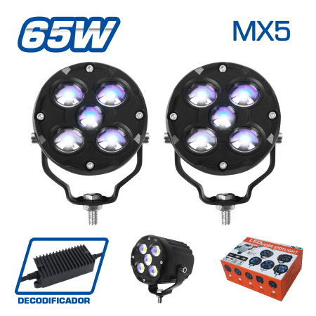 LUZ LED BLUE-FILM 3'' 12-36V 65W BLANCO/AMARILLO MX5 CIRCULAR