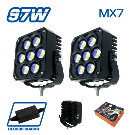 LUZ LED BLUE-FILM 12-36V 97W BLANCO/AMARILLO MX7 CUADRADO