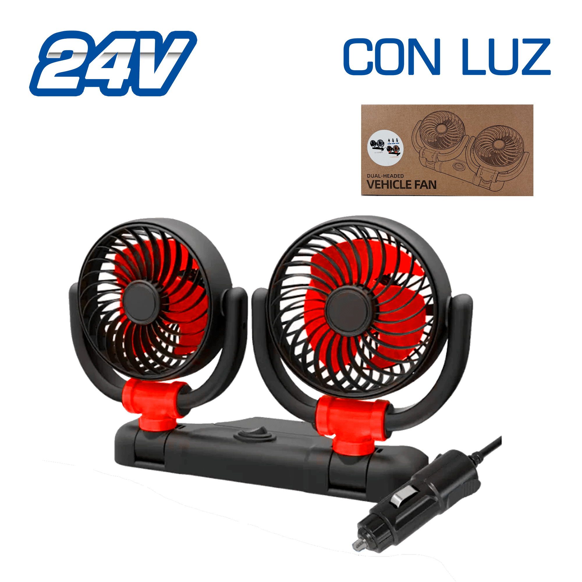 VENTILADOR 24V 16W 4" TRIPLE ALTA VELOCIDAD ROJO