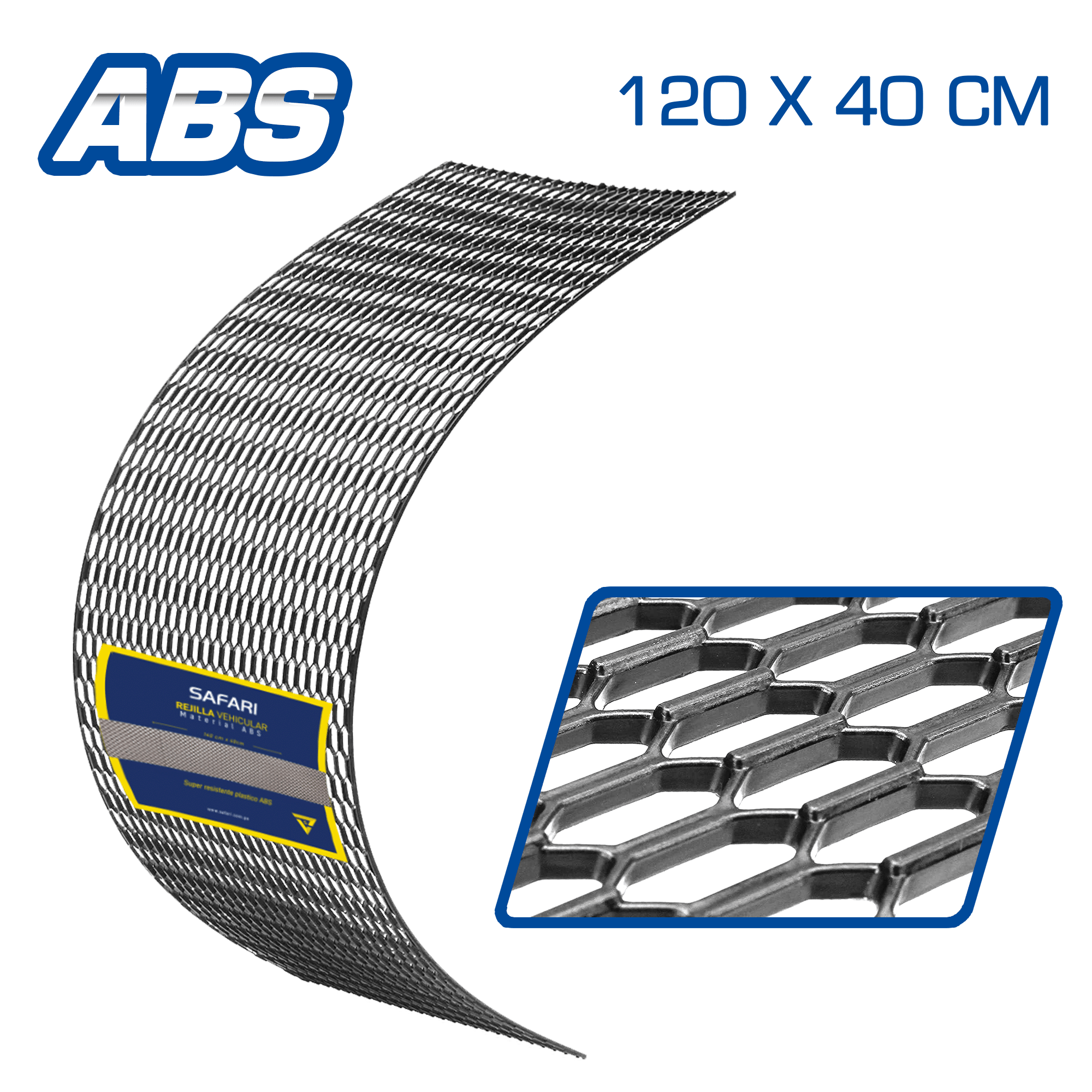 MALLA ABS TIPO PANAL 120X40CM NEGRO