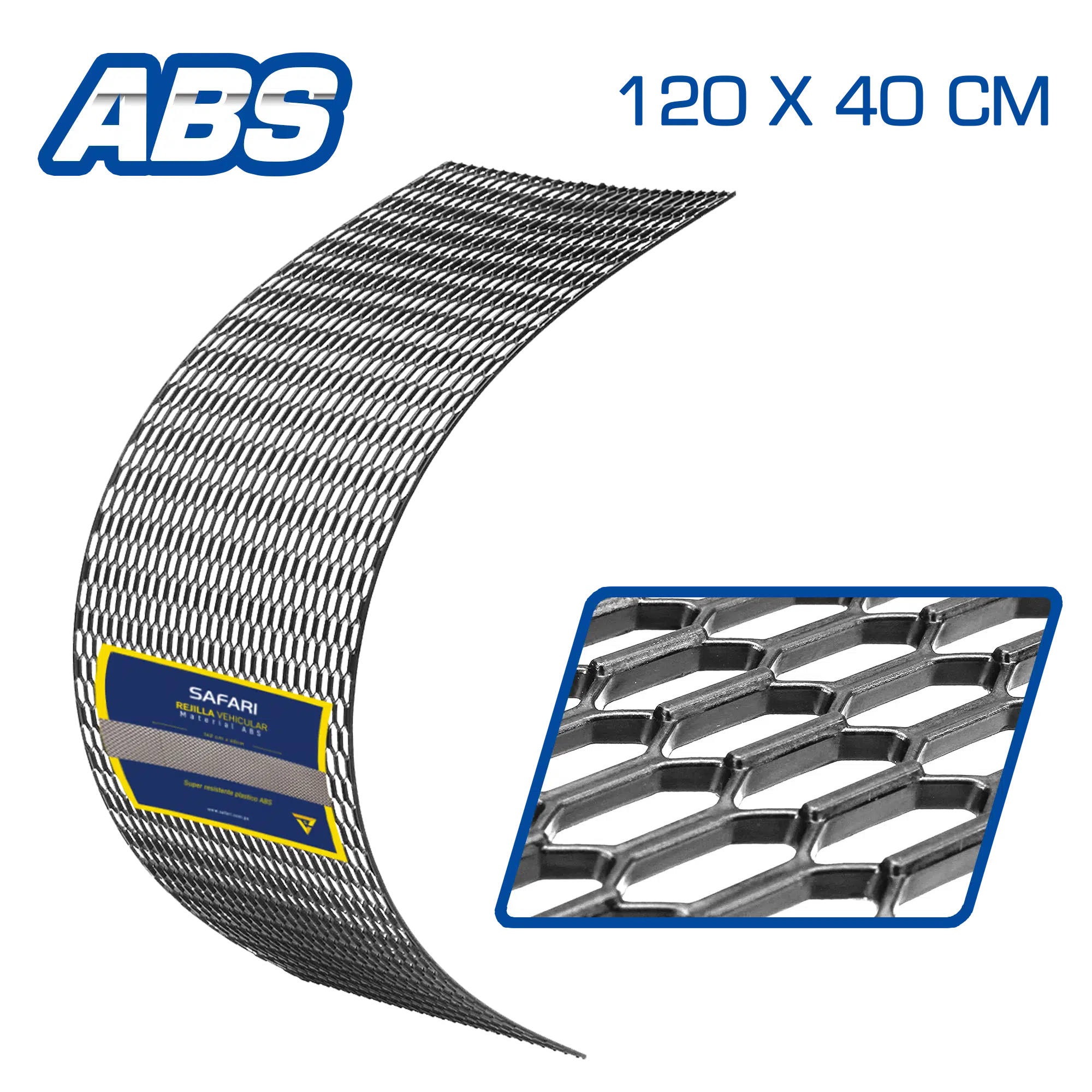 MALLA ABS TIPO PANAL 120X40CM NEGRO