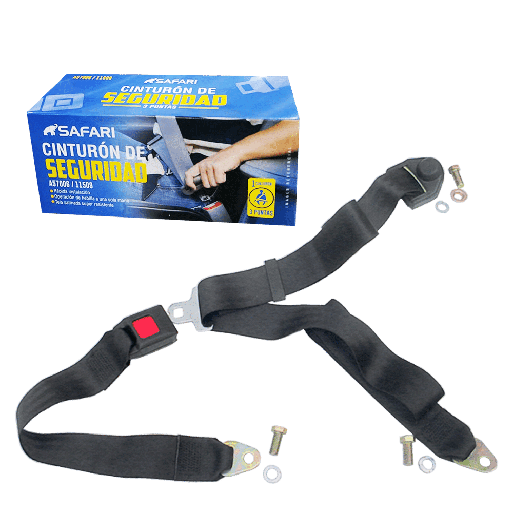 CINTURON DE SEGURIDAD 3 PUNTAS NEGRO