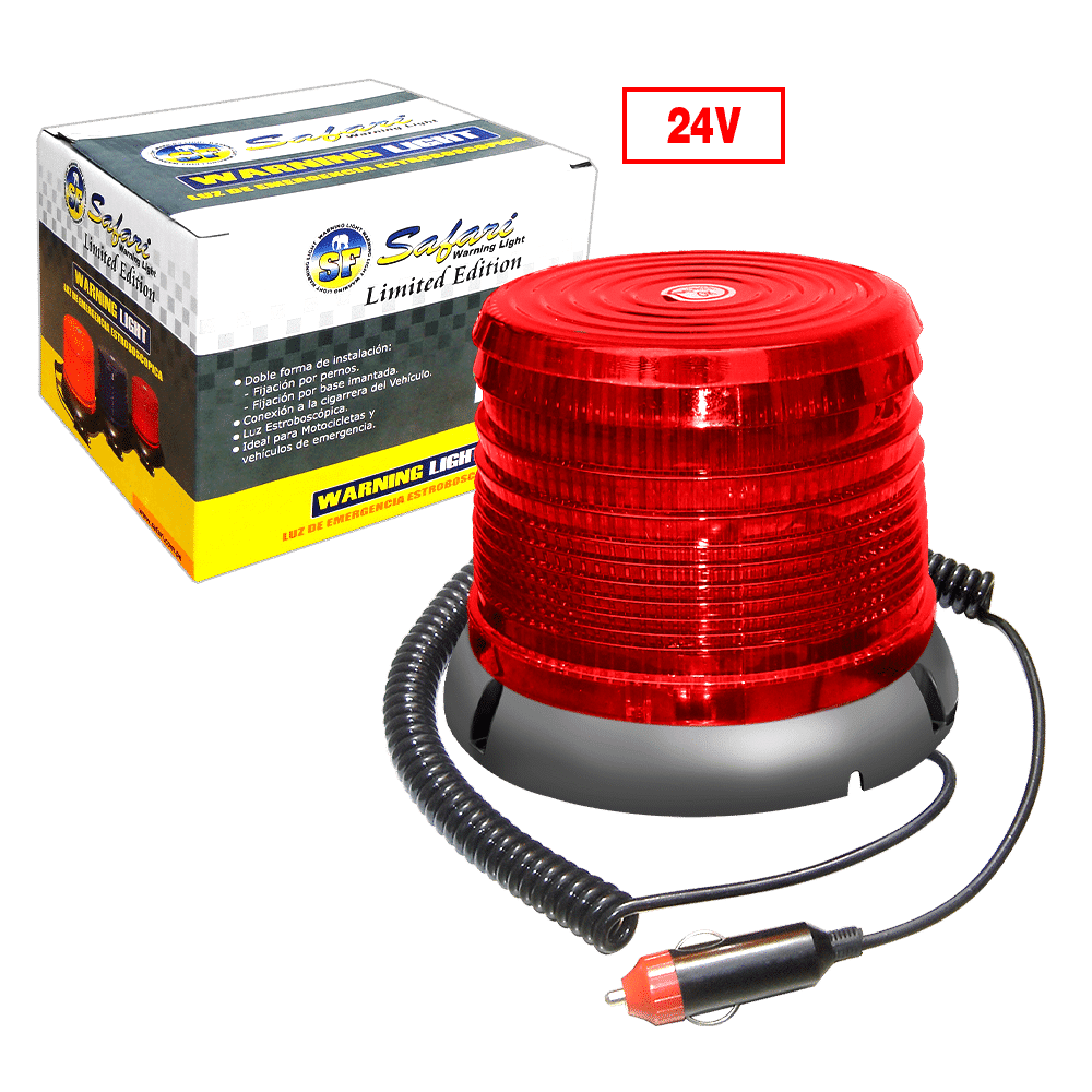 LUZ DE EMERGENCIA 3 FLASH AJUSTABLE 24V ROJA
