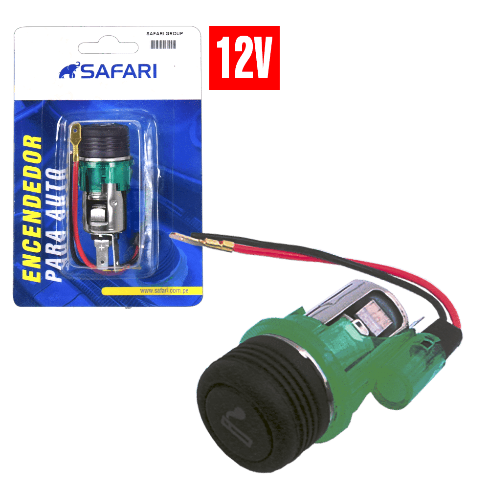 ENCENDEDOR DE CIGARROS 12V C/ LUZ VERDE