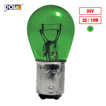 FOCO BOMBILLA 1034 24V 25/10W BAY15D VERDE X