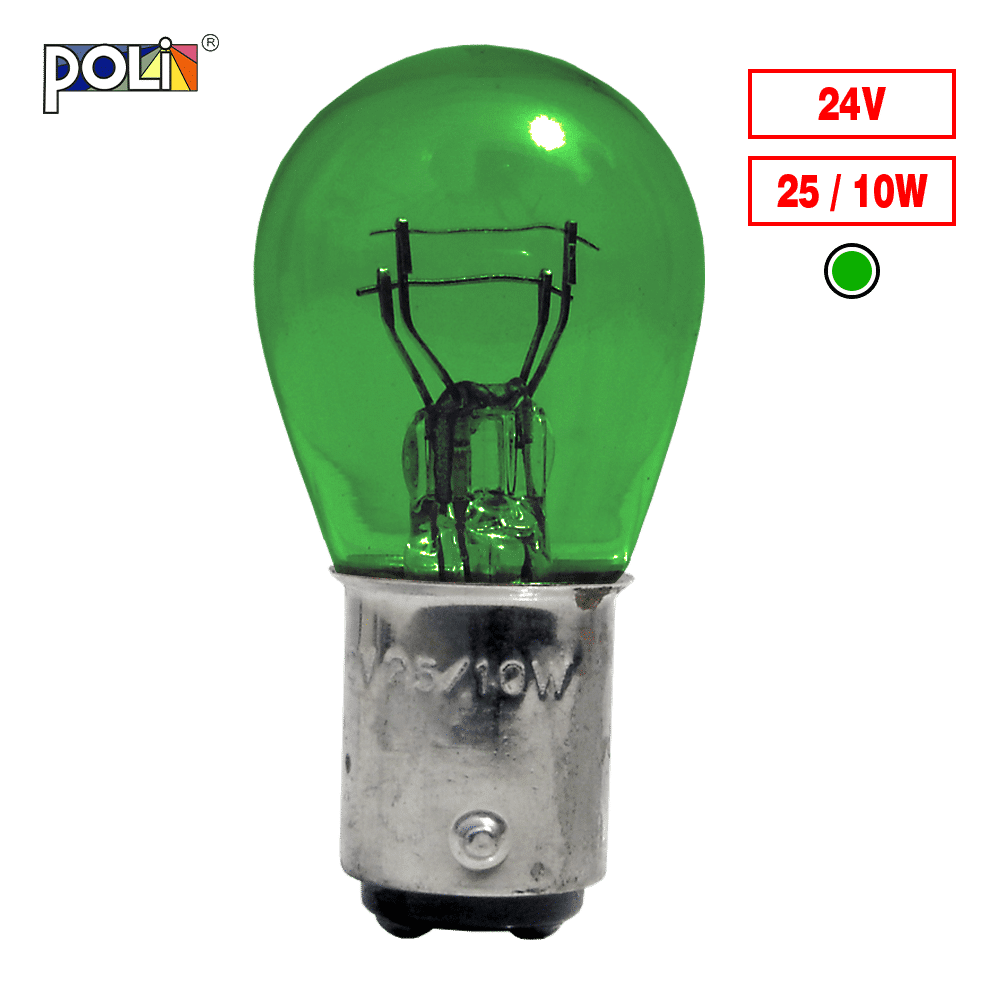 FOCO BOMBILLA 1034 24V 25/10W BAY15D VERDE X