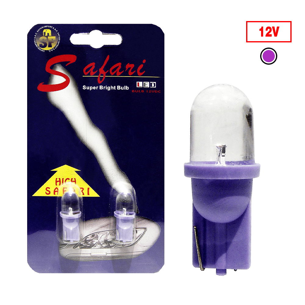 FOCO LED T10 12V LILA REDONDO X2PZS