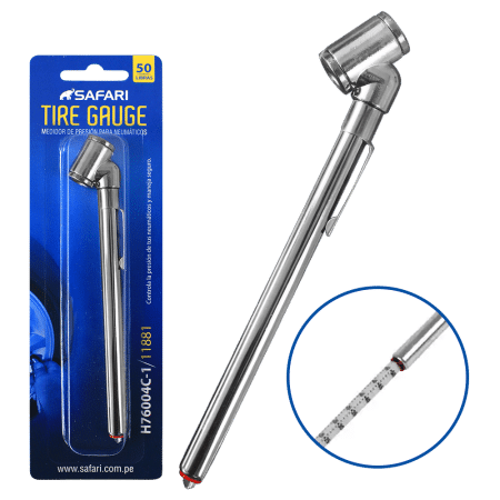 MEDIDOR DE AIRE 06-50PSI C/CLIP CABEZAL DOBLE REGLA DE ALUMINIO