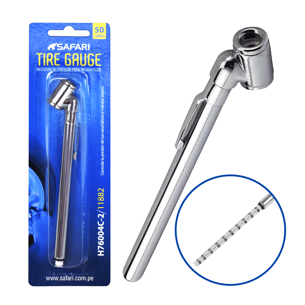 MEDIDOR DE AIRE 06-50PSI C/CLIP CABEZAL DOBLE REGLA DE ABS