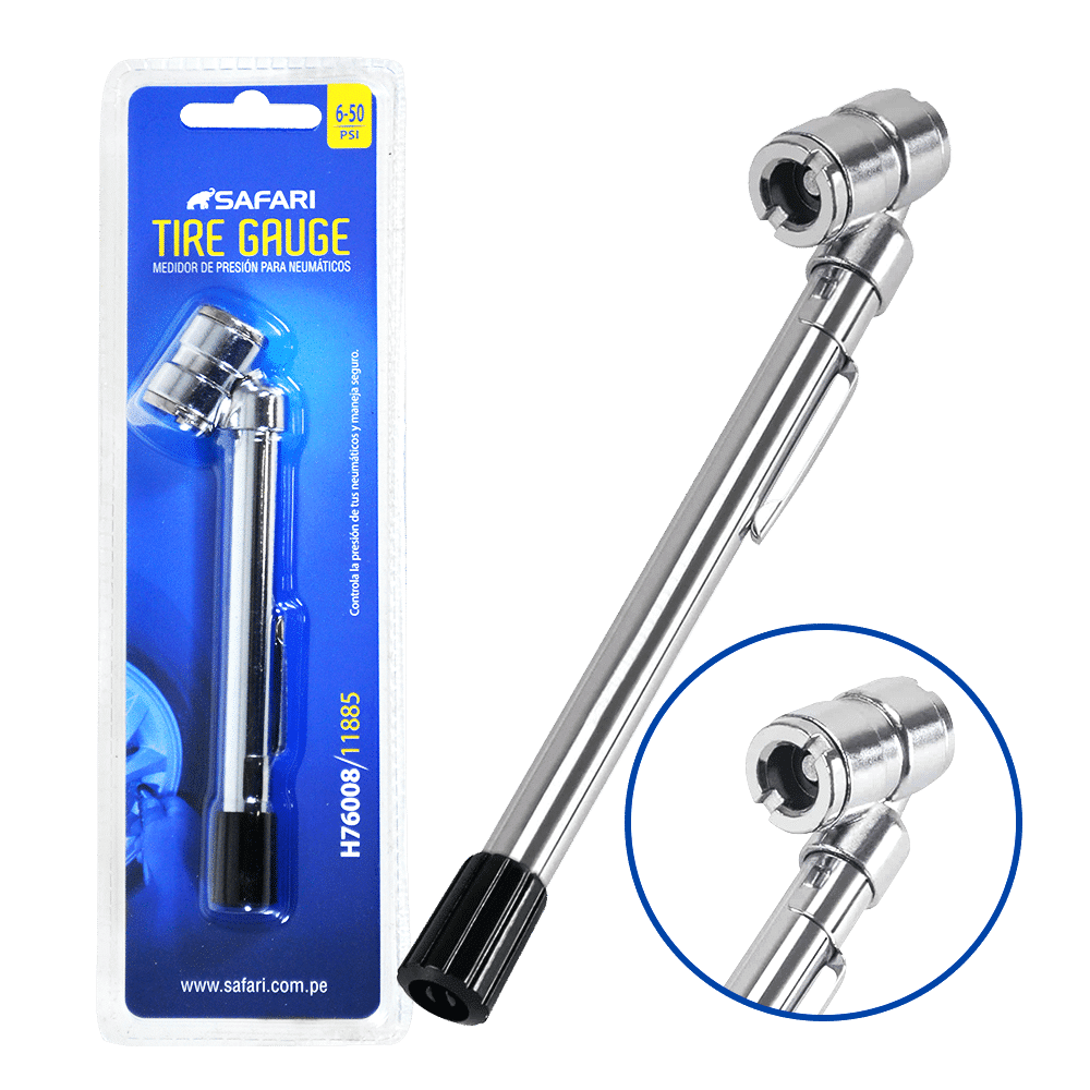 MEDIDOR DE AIRE 06-50PSI C/CLIP CABEZAL DOBLE REGLA DE ALUMINIO PRO