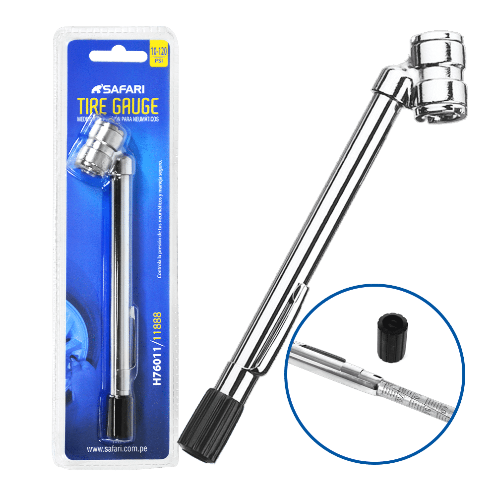 MEDIDOR DE AIRE 10-120PSI C/CLIP CABEZAL DOBLE REGLA DE ALUMINIO PRO