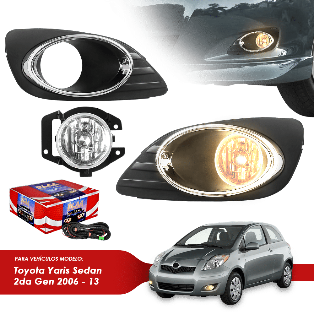 NEBLINERO SET COMPLETO DET CROMADO TY YARIS SEDAN 2DA GEN 2006-13