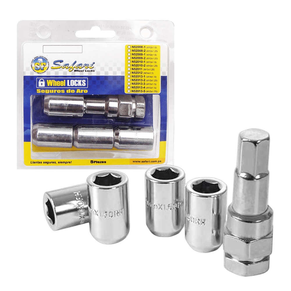 SEGURO DE RUEDA 12MMX1.50 TUBULAR 5 PIEZAS P/TOYOTA