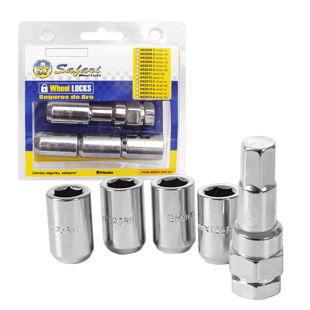 SEGURO DE RUEDA 12MMX1.25 TUBULAR 5 PIEZAS P/NISSAN