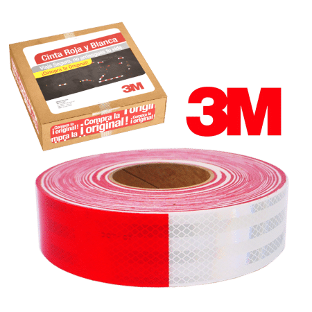 CINTA REFLEC 9832 ROJO/BLANCO 45.7M X ROLLO