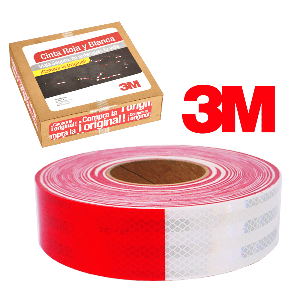 CINTA REFLEC 9832 ROJO/BLANCO 45.7M X ROLLO