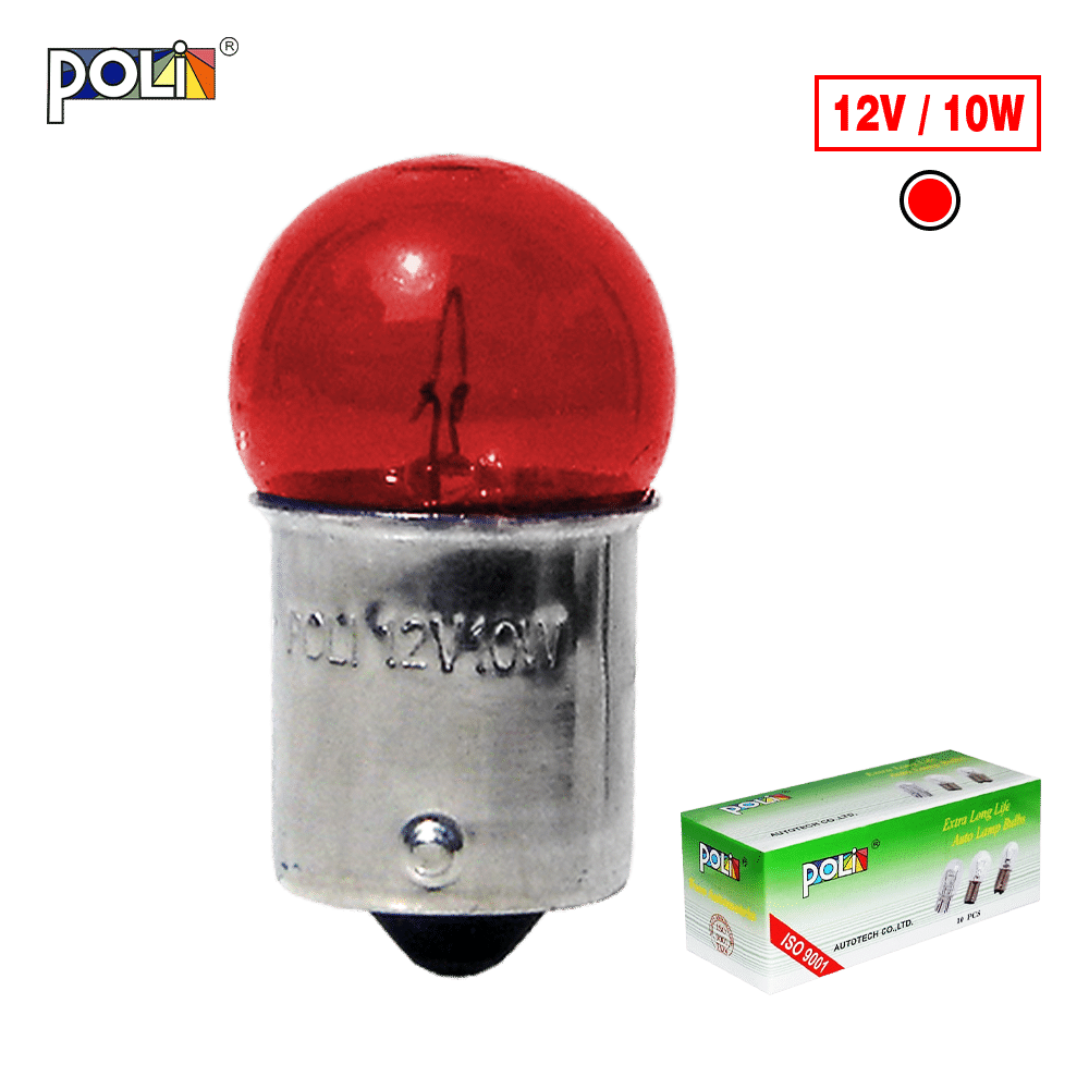 FOCO BOMBILLA G18 12V 10W ROJO X10PZS