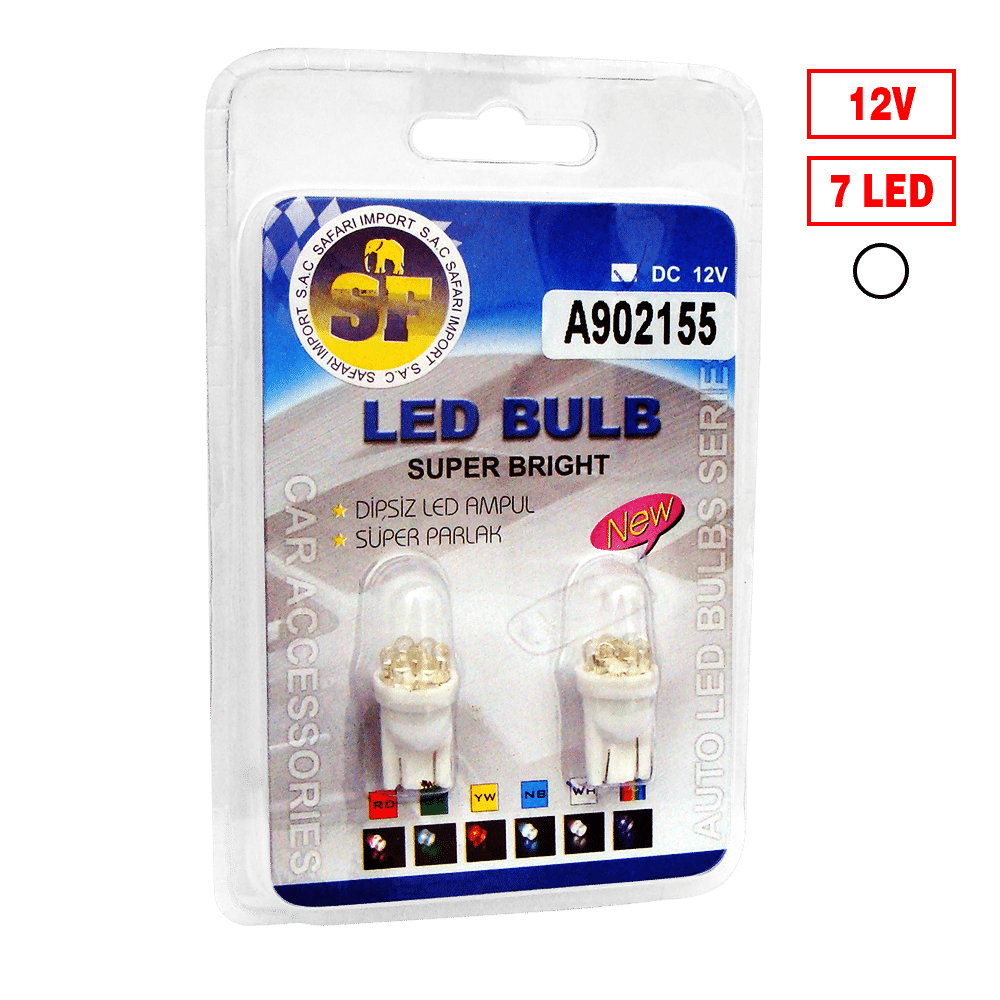 FOCO LED 12V 158 W2.1X9.5D 7LEDS BLANCO