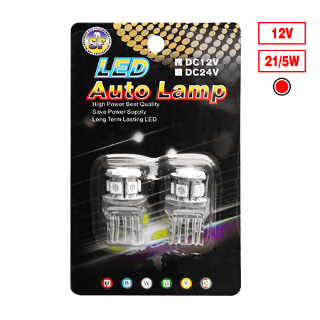 FOCO LED T20-8SMD 12V W21/5 ROJO